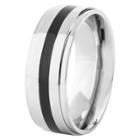 West Coast Jewelry Men's Titanium Polished Resin Ring - Black (8mm), Size: