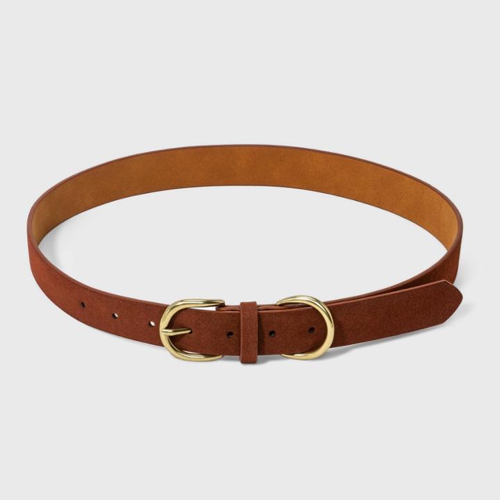 Women's Double Harness Metal Loop Belt - Universal Thread Cognac