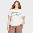 Grayson Threads Women's Plus Size Mother's Day Raising The Future Short Sleeve Graphic T-shirt - White