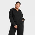 Women's Plus Size Fleece Sweatshirt - Ava & Viv Black X