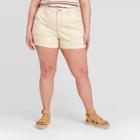Women's Plus Size High-rise Jean Shorts - Universal Thread Cream 22w, Women's, Beige
