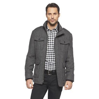 Merona Men's 4 Pocket Wool Coat - Dark Grey
