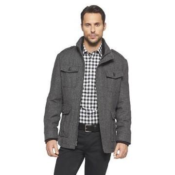 Merona Men's 4 Pocket Wool Coat - Dark Grey