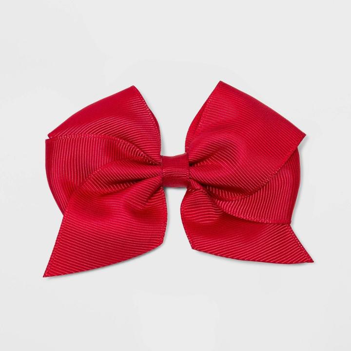 Girls' Solid Bow Hair Clip - Cat & Jack Red