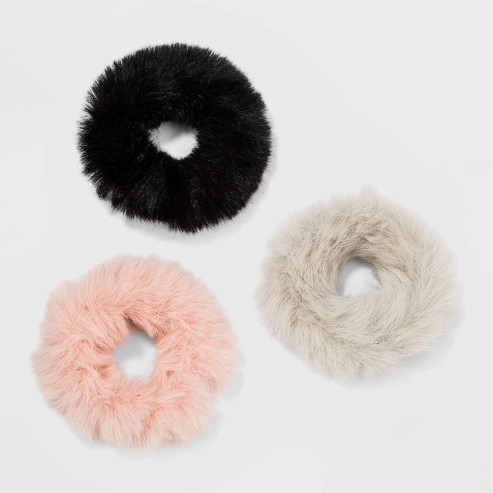 Faux Fur Medium Twisters Hair Elastic Set 3pc - Wild Fable