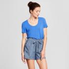 Women's Any Day Short Sleeve Scoop T-shirt - A New Day Neon Blue