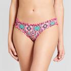 Women's Wave Ruffle Cheeky Bikini Bottom - Shade & Shore Coral Print