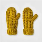 Women's Chunky Knit Mittens - Wild Fable Green One Size, Women's