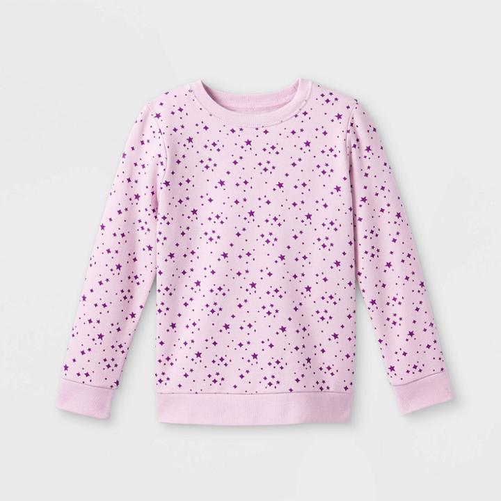 Girls' Crewneck Fleece Pullover Sweatshirt - Cat & Jack