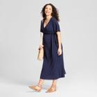 Maternity Knit Wrap Dress - Isabel Maternity By Ingrid & Isabel Navy S, Infant Girl's, Blue