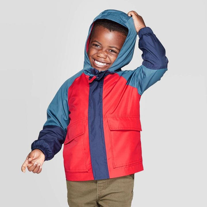 Toddler Boys' Colorblock Windbreaker - Cat & Jack Blue 12m, Boy's,