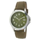 Target Men's Peugeot Military Style Canvas Strap Watch - Green,