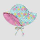 I Play By Green Sprouts Baby Girls' Reversible Brim Hat - Lemon Daisy Light Aqua/light Pink 0-6m, Infant Girl's, Multicolored Pink