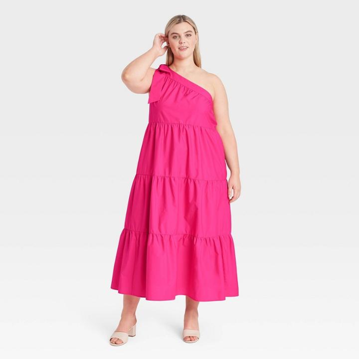 Women's Plus Size One Shoulder Sleeveless Dress - Who What Wear Purple