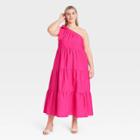 Women's Plus Size One Shoulder Sleeveless Dress - Who What Wear Purple