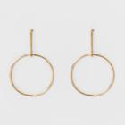 Bar & Hanging Circle Post Top Earrings - A New Day Gold,
