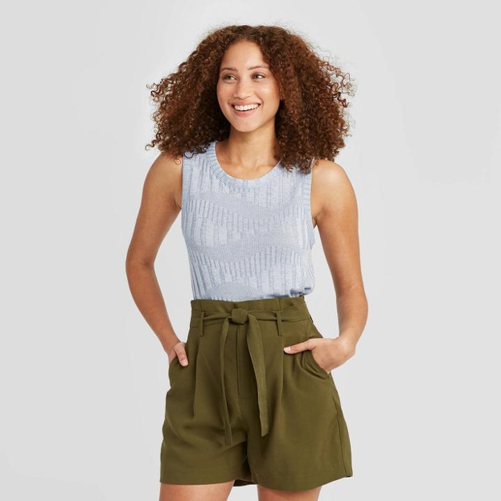 Women's Jacquard Tank Top - A New Day Blue S, Women's,