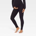 Warm Essentials By Cuddl Duds Smooth Stretch Thermal Maternity Leggings - Black
