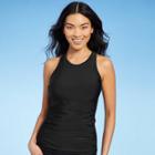 Kona Sol Women's Shirred Front High Neck Portrait Back Tankini Top - Kona