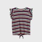 Toddler Girls' Short Sleeve Ruffle Printed Tie-front T-shirt - Art Class 12m,