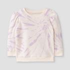 Grayson Mini Toddler Girls' Tie-dye Fleece Pullover Sweatshirt - Purple
