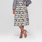 Women's Floral Print Birdcage Midi Skirt - Who What Wear Black 8, Black Floral