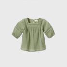 Toddler Girls' Short Sleeve Woven T-shirt - Cat & Jack Olive