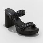 Women's Tiana Square Toe Heels - A New Day Black