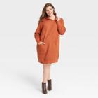 Women's Plus Size Long Sleeve Sweater Dress - Who What Wear Brown