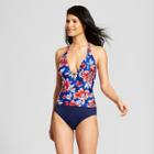 Clean Water Cleanwater Women's Floral Strappy Halter One Piece - Blue