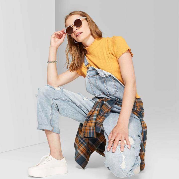Women's Short Sleeve Mock Turtleneck T-shirt - Wild Fable Yellow