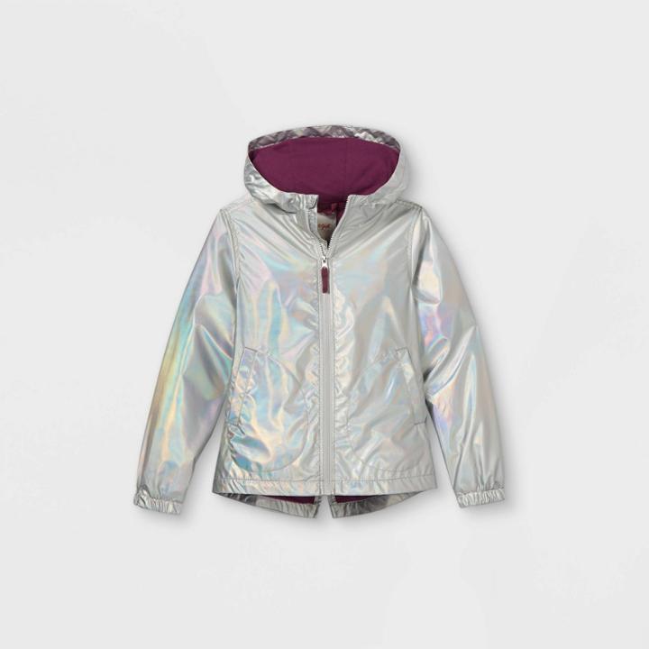 Girls' Metallic Foil Windbreaker Jacket - Cat & Jack