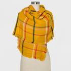 Women's Plaid Blanket Scarf - A New Day Yellow