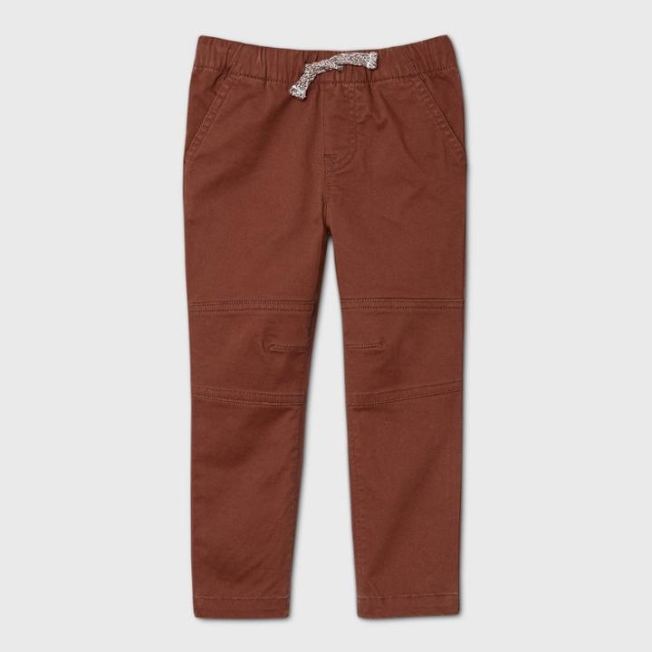 Toddler Boys' Woven Pull-on Pants - Cat & Jack Brown