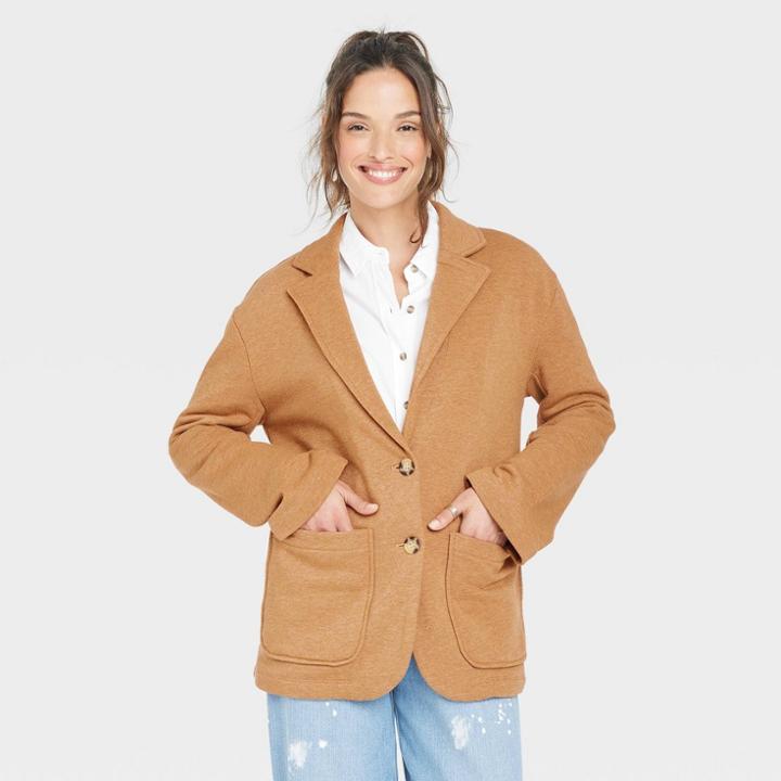 Women's Knit Blazer - Universal Thread Heather Brown