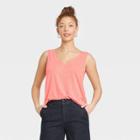 Women's Linen Tank Top - A New Day Coral