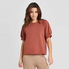 Women's Short Sleeve Crewneck Sweatshirt - Universal Thread Brown