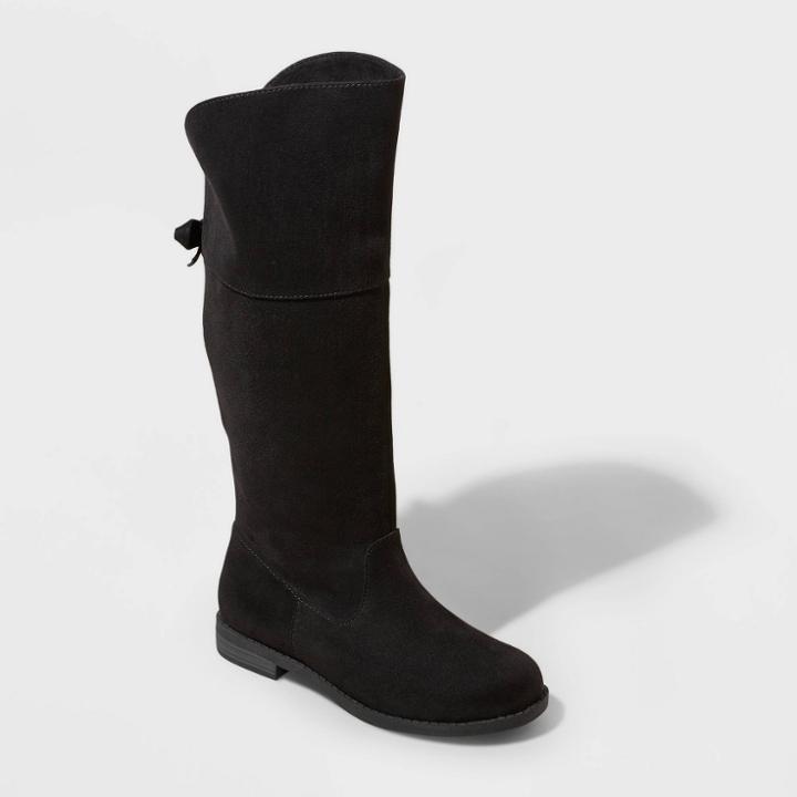 Girls' Patty Zipper Slip-on Riding Boots - Cat & Jack Black