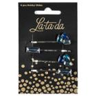 La-ta-da Blue Jeweled Hair Slides