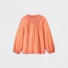 Women's Plus Size Jacquard Long Sleeve Blouse - Prologue Orange 1x, Women's,