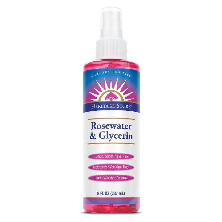Heritage Store Rosewater Glycerin - 8oz, Adult Unisex