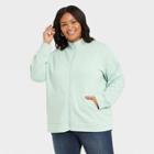 Women's Plus Size Zip Mock Neck Leisure Sweatshirt - Ava & Viv