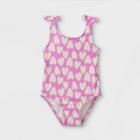 Toddler Girls' Heart Print One Piece Swimsuit - Cat & Jack Lavender