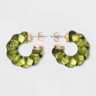 Twisted Acrylic Hoop Earrings - A New Day Olive Green, Green Green