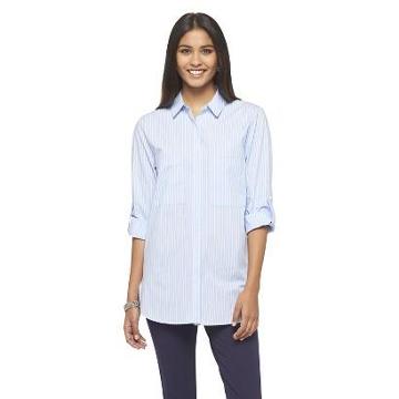 Mossimo Collared Button-down Top Blue -