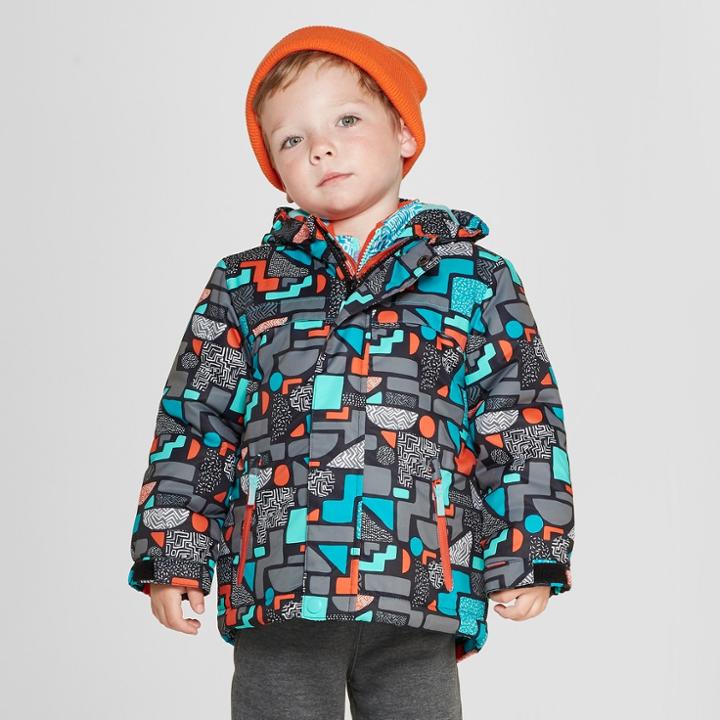 Toddler Boys' Geometric 3-in-1 Jacket - Cat & Jack Black