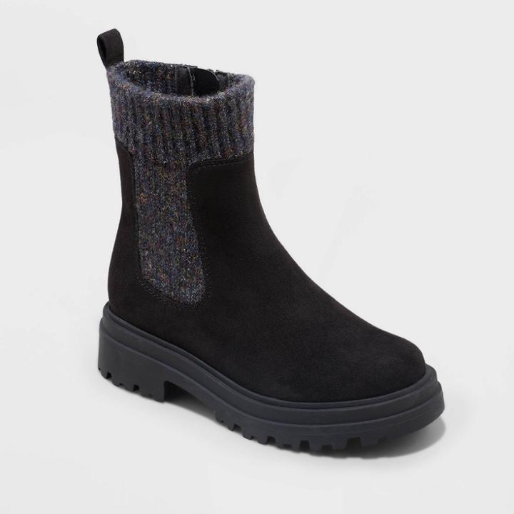 Girls' Laney Zipper Chelsea Boots - Art Class Black