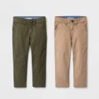 Toddler Boys' 2pk Chino Pants - Cat & Jack Green/tan