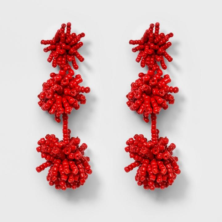 Sugarfix By Baublebar Beaded Ball Drop Earrings - Red