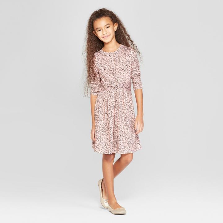 Girls' Twist Front Dress - Art Class Pink